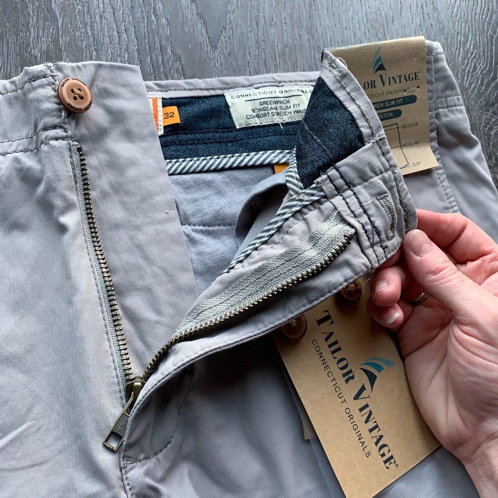 Tailor Vintage NWT Shorts Mens Sz 32 Gray - Picture 7 of 7